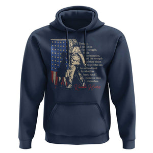 Harris Supporter Hoodie I Stand On Their Shoulders Kamala and Ruby Bridges Retro TS09 Navy Print Your Wear