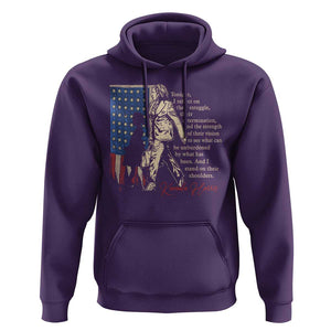 Harris Supporter Hoodie I Stand On Their Shoulders Kamala and Ruby Bridges Retro TS09 Purple Print Your Wear