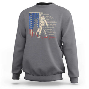 Harris Supporter Sweatshirt I Stand On Their Shoulders Kamala and Ruby Bridges Retro TS09 Charcoal Print Your Wear