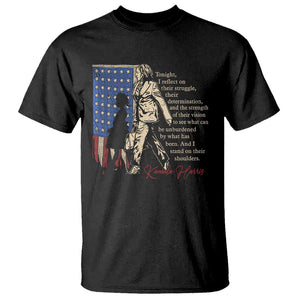 Harris Supporter T Shirt I Stand On Their Shoulders Kamala and Ruby Bridges Retro TS09 Black Print Your Wear