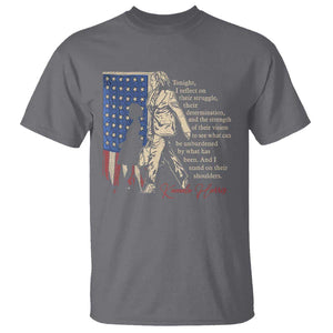 Harris Supporter T Shirt I Stand On Their Shoulders Kamala and Ruby Bridges Retro TS09 Charcoal Print Your Wear