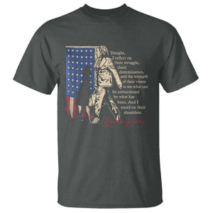 Harris Supporter T Shirt I Stand On Their Shoulders Kamala and Ruby Bridges Retro TS09 Dark Heather Print Your Wear