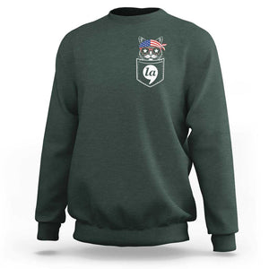 Harris Supporter Sweatshirt Comma-La Pocket American Cat Lady TS09 Dark Forest Green Print Your Wear