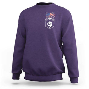 Harris Supporter Sweatshirt Comma-La Pocket American Cat Lady TS09 Purple Print Your Wear