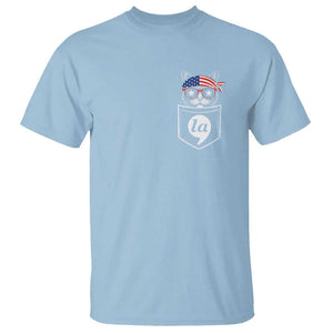 Harris Supporter T Shirt Comma-La Pocket American Cat Lady TS09 Light Blue Print Your Wear