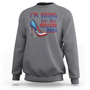 Harris Supporter Sweatshirt Im Voting For The Prosecutor Kamala 2024 TS09 Charcoal Print Your Wear