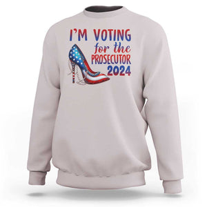 Harris Supporter Sweatshirt Im Voting For The Prosecutor Kamala 2024 TS09 Ice Gray Print Your Wear