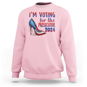 Harris Supporter Sweatshirt Im Voting For The Prosecutor Kamala 2024 TS09 Light Pink Print Your Wear