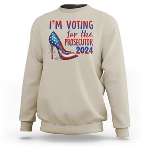 Harris Supporter Sweatshirt Im Voting For The Prosecutor Kamala 2024 TS09 Sand Print Your Wear