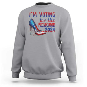 Harris Supporter Sweatshirt Im Voting For The Prosecutor Kamala 2024 TS09 Sport Gray Print Your Wear