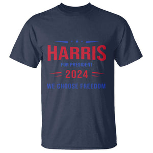 Harris For President T Shirt We Choose Freedom Kamala Support TS09 Navy Print Your Wear