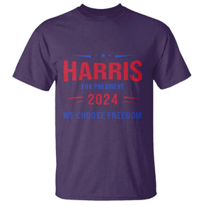 Harris For President T Shirt We Choose Freedom Kamala Support TS09 Purple Print Your Wear