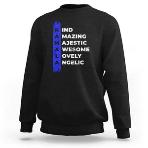 Harris Supporter Sweatshirt Kamala 2024 Kind Amazing Majestic Vote For Blue TS09 Black Print Your Wear