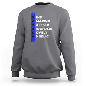 Harris Supporter Sweatshirt Kamala 2024 Kind Amazing Majestic Vote For Blue TS09 Charcoal Print Your Wear