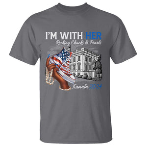 I'm With Her Kamala 2024 T Shirt Rocking Chucks And Pearls Harris Supporter TS09 Charcoal Print Your Wear