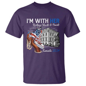 I'm With Her Kamala 2024 T Shirt Rocking Chucks And Pearls Harris Supporter TS09 Purple Print Your Wear