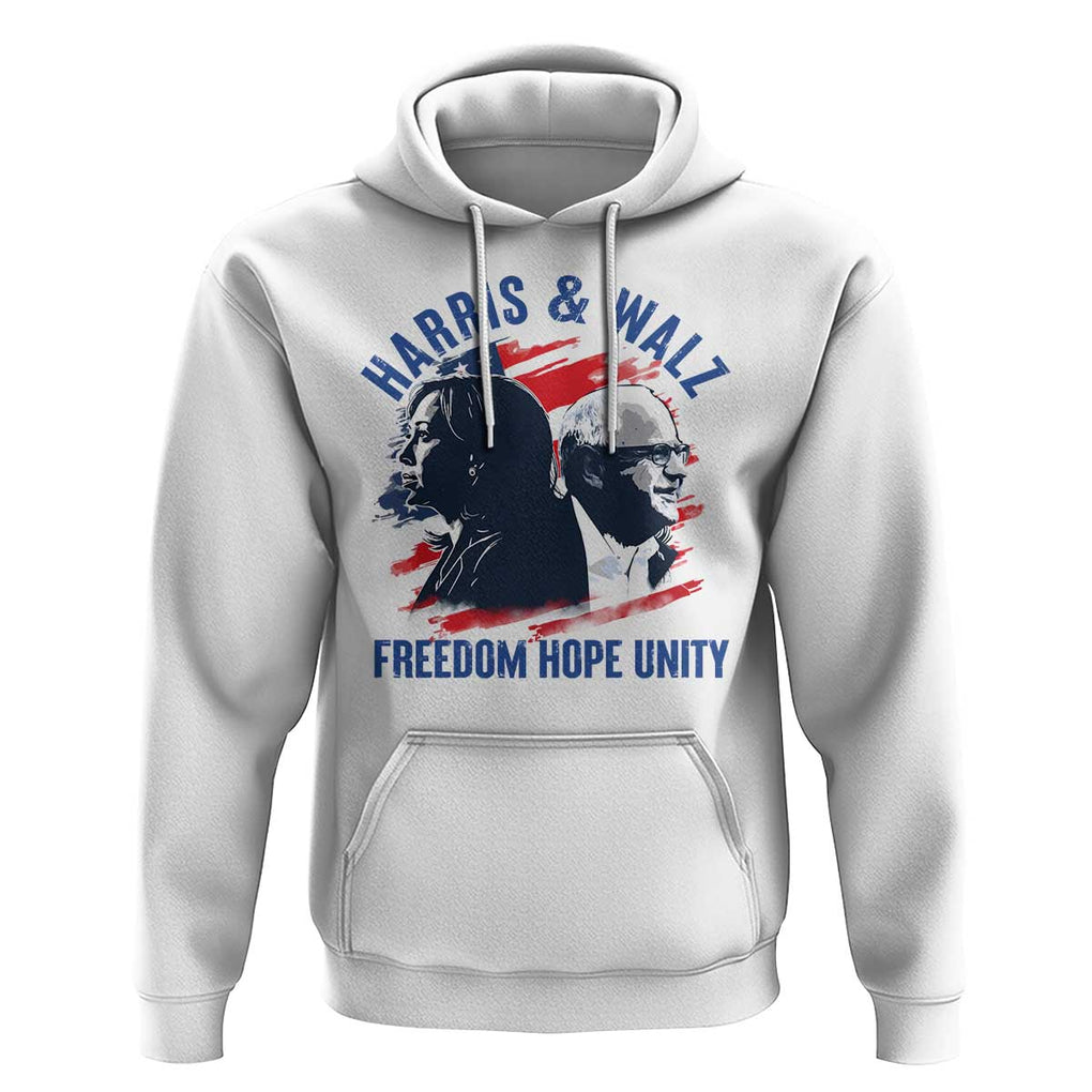 Harris Walz 2024 Hoodie Freedom Hope Unity Kamala Suppoerter TS09 White Print Your Wear