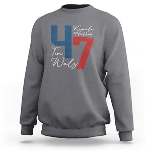 Harris Walz 2024 Sweatshirt Kamala Support America President 47 TS09 Charcoal Print Your Wear