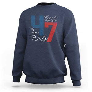 Harris Walz 2024 Sweatshirt Kamala Support America President 47 TS09 Navy Print Your Wear