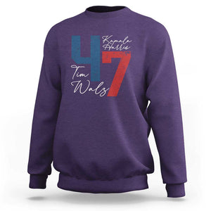 Harris Walz 2024 Sweatshirt Kamala Support America President 47 TS09 Purple Print Your Wear