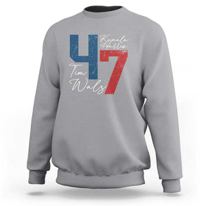 Harris Walz 2024 Sweatshirt Kamala Support America President 47 TS09 Sport Gray Print Your Wear