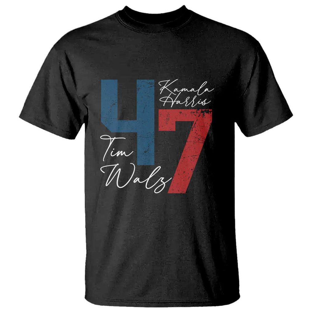 Harris Walz 2024 T Shirt Kamala Support America President 47 TS09 Black Print Your Wear