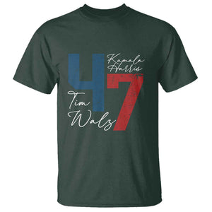 Harris Walz 2024 T Shirt Kamala Support America President 47 TS09 Dark Forest Green Print Your Wear