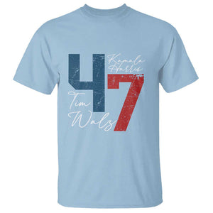 Harris Walz 2024 T Shirt Kamala Support America President 47 TS09 Light Blue Print Your Wear