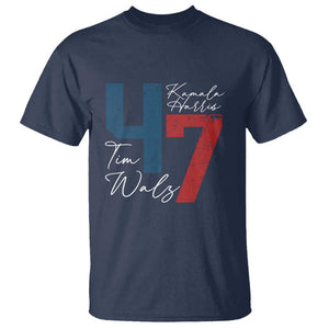 Harris Walz 2024 T Shirt Kamala Support America President 47 TS09 Navy Print Your Wear