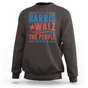 Harris Walz 2024 Sweatshirt For The People Kamala Supporter TS09 Dark Chocolate Print Your Wear