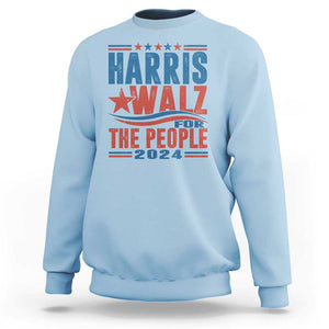 Harris Walz 2024 Sweatshirt For The People Kamala Supporter TS09 Light Blue Print Your Wear