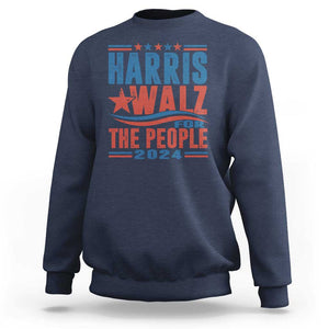 Harris Walz 2024 Sweatshirt For The People Kamala Supporter TS09 Navy Print Your Wear