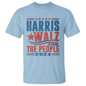 Harris Walz 2024 T Shirt For The People Kamala Supporter TS09 Light Blue Print Your Wear