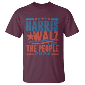 Harris Walz 2024 T Shirt For The People Kamala Supporter TS09 Maroon Print Your Wear