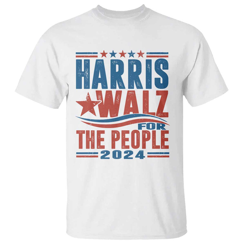 Harris Walz 2024 T Shirt For The People Kamala Supporter TS09 White Print Your Wear