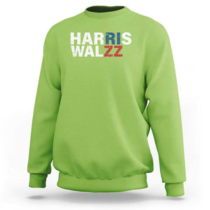 Funny Rizz Harris Walz Sweatshirt Kamala Support US President Election 2024 TS09 Lime Print Your Wear