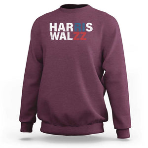 Funny Rizz Harris Walz Sweatshirt Kamala Support US President Election 2024 TS09 Maroon Print Your Wear