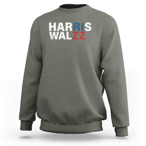 Funny Rizz Harris Walz Sweatshirt Kamala Support US President Election 2024 TS09 Military Green Print Your Wear