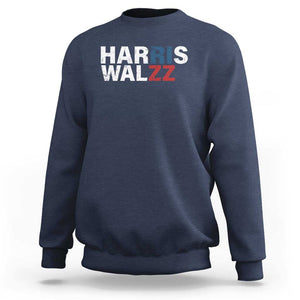 Funny Rizz Harris Walz Sweatshirt Kamala Support US President Election 2024 TS09 Navy Print Your Wear