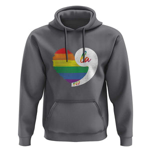 Harris Comma La Hoodie Kamala 2024 LGBT Rights Rainbow Heart TS09 Charcoal Print Your Wear