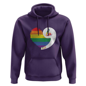 Harris Comma La Hoodie Kamala 2024 LGBT Rights Rainbow Heart TS09 Purple Print Your Wear