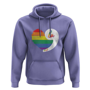 Harris Comma La Hoodie Kamala 2024 LGBT Rights Rainbow Heart TS09 Violet Print Your Wear