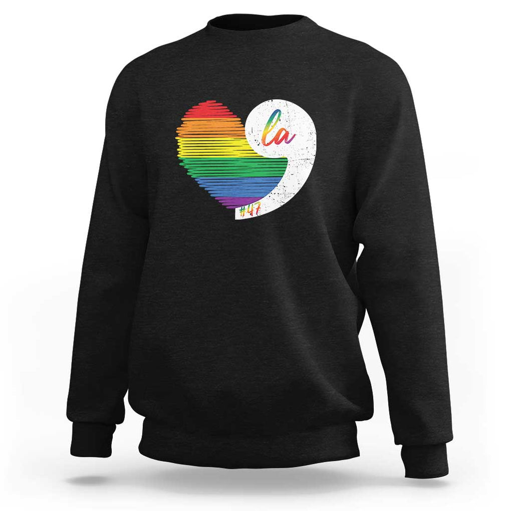 Harris Comma La Sweatshirt Kamala 2024 LGBT Rights Rainbow Heart TS09 Black Print Your Wear