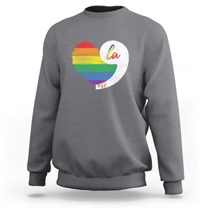 Harris Comma La Sweatshirt Kamala 2024 LGBT Rights Rainbow Heart TS09 Charcoal Print Your Wear