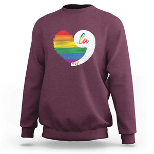 Harris Comma La Sweatshirt Kamala 2024 LGBT Rights Rainbow Heart TS09 Maroon Print Your Wear