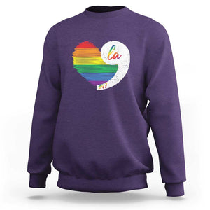 Harris Comma La Sweatshirt Kamala 2024 LGBT Rights Rainbow Heart TS09 Purple Print Your Wear