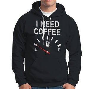 I Need Coffee Funny Coffee Meter Battery Hoodie TS09 Black Printyourwear