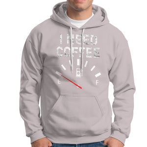 I Need Coffee Funny Coffee Meter Battery Hoodie TS09 Ice Gray Printyourwear