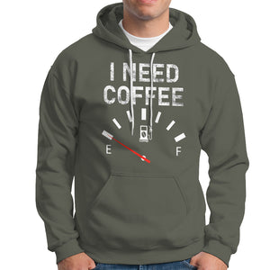 I Need Coffee Funny Coffee Meter Battery Hoodie TS09 Military Green Printyourwear