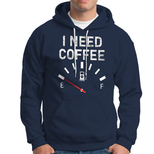 I Need Coffee Funny Coffee Meter Battery Hoodie TS09 Navy Printyourwear